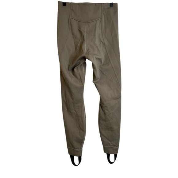 Lululemon Pull-On Zip-Front High-Rise Pant Full Length Beige Stirrups Size Mediu - Picture 4 of 5